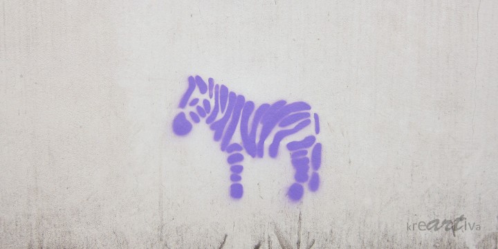Einsames Zebra – lonely zebra, Erlangen Germany 2014.